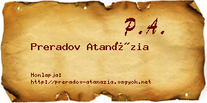 Preradov Atanázia névjegykártya